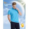 imagebaleaf Mens Long Sleeve Golf Shirt Collared Shirts Polo UPF 50 Lightweight Quick Dry Work Casual OutdoorBlue