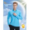 imagebaleaf Mens Long Sleeve Golf Shirt Collared Shirts Polo UPF 50 Lightweight Quick Dry Work Casual OutdoorBluelong