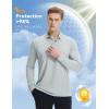 imagebaleaf Mens Long Sleeve Golf Shirt Collared Shirts Polo UPF 50 Lightweight Quick Dry Work Casual OutdoorLight Graylong