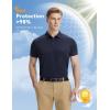imagebaleaf Mens Long Sleeve Golf Shirt Collared Shirts Polo UPF 50 Lightweight Quick Dry Work Casual OutdoorNavy Blue