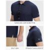 imagebaleaf Mens Long Sleeve Golf Shirt Collared Shirts Polo UPF 50 Lightweight Quick Dry Work Casual OutdoorNavy Blue