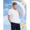 imagebaleaf Mens Long Sleeve Golf Shirt Collared Shirts Polo UPF 50 Lightweight Quick Dry Work Casual OutdoorWhite