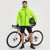 imagebaleaf Mens Rain Jacket Waterproof Running Cycling Windbreaker Golf Hiking Gear Hood Raincoat Packable ReflectiveFluorescent Green