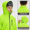 imagebaleaf Mens Rain Jacket Waterproof Running Cycling Windbreaker Golf Hiking Gear Hood Raincoat Packable ReflectiveFluorescent Green
