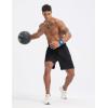 imagebaleaf Mens Running Shorts 7quot Quick Dry Athletic Workout 2 in 1 with Liner Lightweight Gym with Zipper Pocket UPF50Black