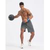 imagebaleaf Mens Running Shorts 7quot Quick Dry Athletic Workout 2 in 1 with Liner Lightweight Gym with Zipper Pocket UPF50Dark Gray