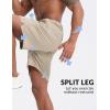 imagebaleaf Mens Running Shorts 7quot Quick Dry Athletic Workout 2 in 1 with Liner Lightweight Gym with Zipper Pocket UPF50Khaki