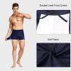 imagebaleaf Mens Square Leg Athletic Swim Jammers Durable Training Splice Team SwimsuitNavy BlueWhite