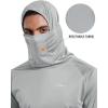 imagebaleaf Mens Sun Protection Hoodie Shirt UPF 50 Long Sleeve UV SPF TShirts with Mask Rash Guard Fishing Lightweight01gray