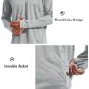 imagebaleaf Mens Sun Protection Hoodie Shirt UPF 50 Long Sleeve UV SPF TShirts with Mask Rash Guard Fishing Lightweight01gray