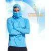 imagebaleaf Mens Sun Protection Hoodie Shirt UPF 50 Long Sleeve UV SPF TShirts with Mask Rash Guard Fishing Lightweight02blue