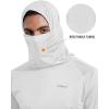 imagebaleaf Mens Sun Protection Hoodie Shirt UPF 50 Long Sleeve UV SPF TShirts with Mask Rash Guard Fishing Lightweight03white