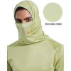 imagebaleaf Mens Sun Protection Hoodie Shirt UPF 50 Long Sleeve UV SPF TShirts with Mask Rash Guard Fishing Lightweight05pale Green