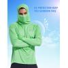 imagebaleaf Mens Sun Protection Hoodie Shirt UPF 50 Long Sleeve UV SPF TShirts with Mask Rash Guard Fishing Lightweight06light Green