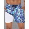 imagebaleaf Mens Swim Trunks 55 ampamp 7 ampamp 9 Inch Board Shorts with Compression Liner Quick Dry Swim Shorts with Zipper PocketsGreen Tropical Leaves