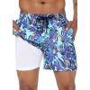 imagebaleaf Mens Swim Trunks 55 ampamp 7 ampamp 9 Inch Board Shorts with Compression Liner Quick Dry Swim Shorts with Zipper PocketsGreen Tropical Leaves