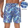 imagebaleaf Mens Swim Trunks 55 ampamp 7 ampamp 9 Inch Board Shorts with Compression Liner Quick Dry Swim Shorts with Zipper PocketsGreen Tropical Leaves