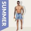 imagebaleaf Mens Swim Trunks 55 ampamp 7 ampamp 9 Inch Board Shorts with Compression Liner Quick Dry Swim Shorts with Zipper PocketsGreen Tropical Leaves