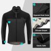 imagebaleaf Mens Winter Jacket Windproof Softshell Thermal Warm Pockets Cycling Running Mountain Biking Cold Weather Gear01black