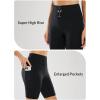 imagebaleaf Sweatleaf Womens Light Compression Biker Shorts 8quot High Waisted Yoga Gym Spandex Shorts Side PocketsBlack