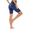 imagebaleaf Sweatleaf Womens Light Compression Biker Shorts 8quot High Waisted Yoga Gym Spandex Shorts Side PocketsBlue