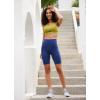 imagebaleaf Sweatleaf Womens Light Compression Biker Shorts 8quot High Waisted Yoga Gym Spandex Shorts Side PocketsBlue