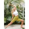 imagebaleaf Sweatleaf Womens Light Compression Biker Shorts 8quot High Waisted Yoga Gym Spandex Shorts Side PocketsGreen