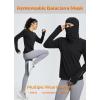 imagebaleaf Thermal Long Sleeve Women Shirts Winter Clothes Cowl Neck Warm Fleece Base Layer Tops with Balaclava and ThumbholesBlack