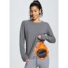 imagebaleaf Thermal Long Sleeve Women Shirts Winter Clothes Cowl Neck Warm Fleece Base Layer Tops with Balaclava and ThumbholesLight Grey