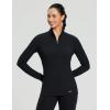 imagebaleaf Womens 14 Zip Fleece Pullover Thermal Long Sleeve Shirts Ski Base Layer Top Thumbholes Winter Cold WeatherBlack