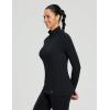 imagebaleaf Womens 14 Zip Fleece Pullover Thermal Long Sleeve Shirts Ski Base Layer Top Thumbholes Winter Cold WeatherBlack