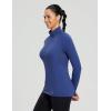 imagebaleaf Womens 14 Zip Fleece Pullover Thermal Long Sleeve Shirts Ski Base Layer Top Thumbholes Winter Cold WeatherBlue
