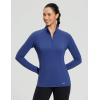 imagebaleaf Womens 14 Zip Fleece Pullover Thermal Long Sleeve Shirts Ski Base Layer Top Thumbholes Winter Cold WeatherBlue