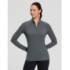 imagebaleaf Womens 14 Zip Fleece Pullover Thermal Long Sleeve Shirts Ski Base Layer Top Thumbholes Winter Cold WeatherLight Grey