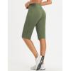 imagebaleaf Womens Bermuda Long Shorts 14quot Knee Length Capris High Waisted Athletic Shorts with Pockets Summer Stretch LooseArmy Green