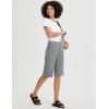 imagebaleaf Womens Bermuda Long Shorts 14quot Knee Length Capris High Waisted Athletic Shorts with Pockets Summer Stretch LooseDark Grey