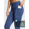 imagebaleaf Womens Fleece Lined High Waisted Leggings Water Resistant Thermal Warm Winter Tights Ski Hiking Pants with PocketsBlue