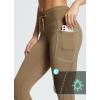 imagebaleaf Womens Fleece Lined High Waisted Leggings Water Resistant Thermal Warm Winter Tights Ski Hiking Pants with PocketsBrown