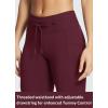 imagebaleaf Womens Fleece Lined High Waisted Leggings Water Resistant Thermal Warm Winter Tights Ski Hiking Pants with PocketsWine Red