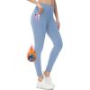 imagebaleaf Womens Fleece Lined Leggings Water Resistant Thermal Winter Warm Tights High Waisted with Pockets Running GearPetite25light Blue
