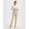 imagebaleaf Womens Golf Pants with Belt Loops Zipper Pockets Stretch Travel Work Bussiness Dressy Casual Slacks UPF 50Khaki