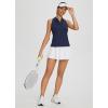 imagebaleaf Womens Golf Shirt Sleeveless Tennis Tank Tops VNeck Racerback Polo Collar UPFBlue