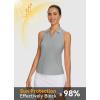 imagebaleaf Womens Golf Shirt Sleeveless Tennis Tank Tops VNeck Racerback Polo Collar UPFGrey