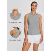 imagebaleaf Womens Golf Shirt Sleeveless Tennis Tank Tops VNeck Racerback Polo Collar UPFGrey