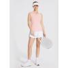 imagebaleaf Womens Golf Shirt Sleeveless Tennis Tank Tops VNeck Racerback Polo Collar UPFPink
