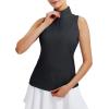 imagebaleaf Womens Golf Shirts Tank Top with Quarter Zip Collar Polo Tennis Sleeveless Racerback Tanks Quick Dry UPF 50Black