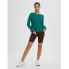 imagebaleaf Womens Long Sleeve Workout Tops Athletic Shirts Split Back Running Gym Quick Dry Sun Protection UPF 50Green