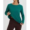 imagebaleaf Womens Long Sleeve Workout Tops Athletic Shirts Split Back Running Gym Quick Dry Sun Protection UPF 50Green
