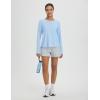 imagebaleaf Womens Long Sleeve Workout Tops Athletic Shirts Split Back Running Gym Quick Dry Sun Protection UPF 50Light Blue