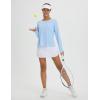 imagebaleaf Womens Long Sleeve Workout Tops Athletic Shirts Split Back Running Gym Quick Dry Sun Protection UPF 50Light Blue